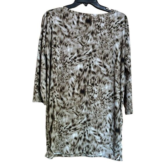 Michael Kors Tunic Top Womens Large Multicolor Animal Print Stretch Blouse - Picture 6 of 9